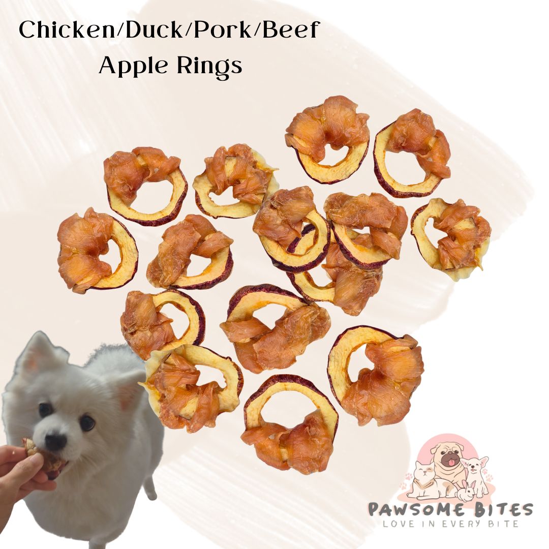 Chicken/Pork/Beef/Duck with Apple Ring Single Ingredient Pet Treat Dog Treat Cat Treat Fresh Treat