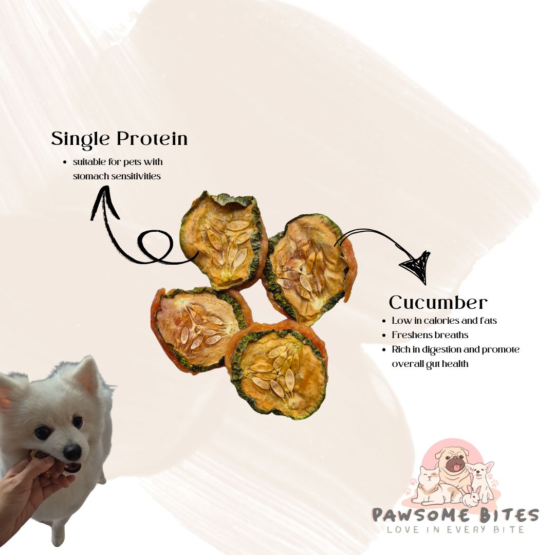 Chicken/Pork/Beef/Duck with Cucumber Jerky Single Ingredient Pet Treat Dog Treat Cat Treat Fresh Treat