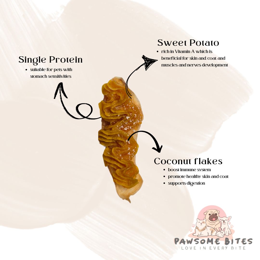 Chicken/Pork/Beef/Duck Jerky with Sweet Potato Single Ingredient Pet Treat Dog Treat Cat Treat Fresh Treat